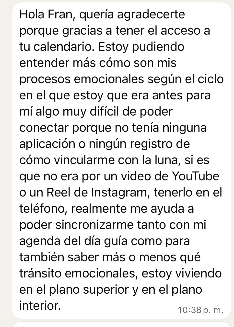 Testimonio WhatsApp