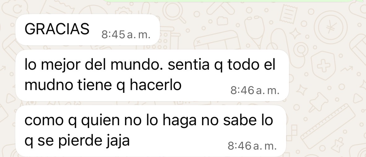Testimonio WhatsApp